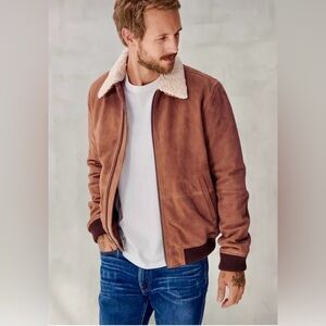 Lucky Brand Suede Trucker Jacket Mens sz S
